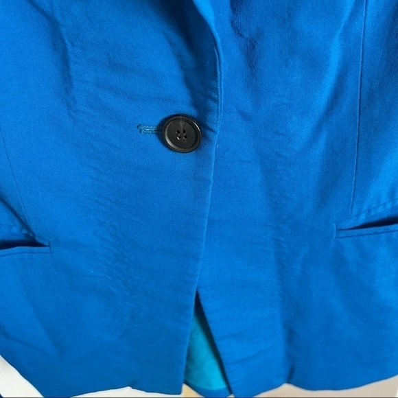 DIANE VON FURSTENBERG Ocean Blue Stretch Wool Single Button Tailored Blazer 12 - Picture 12 of 12